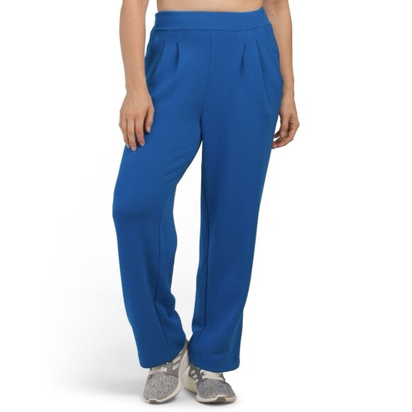 Nanette Lepore Women's Pull On Pants Size L Blue Wide Leg Soft Pockets NWT $58 - Picture 1 of 16
